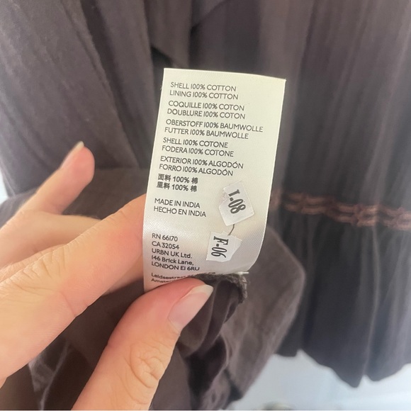 NWT Free People Easy To Love Bubble Mini Dress‎ size medium color expresso beans - Picture 9 of 12